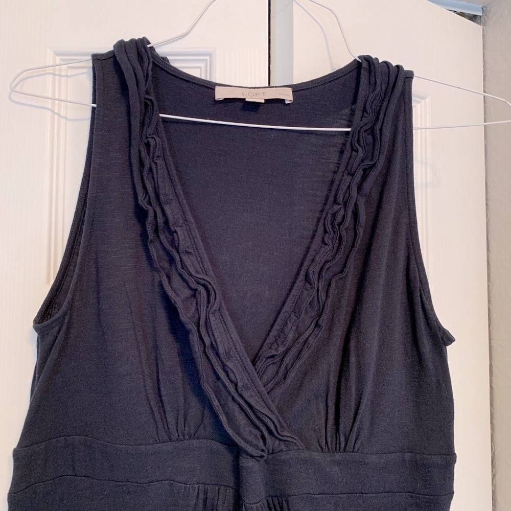 NAVY blue LOFT cotton dress. Petite M